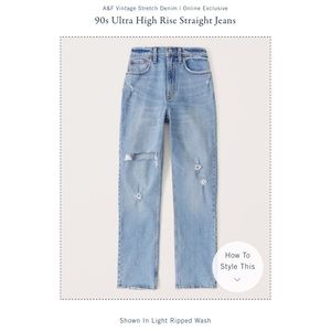 26/2R A&F 90s Ultra High Rise Straight Jeans